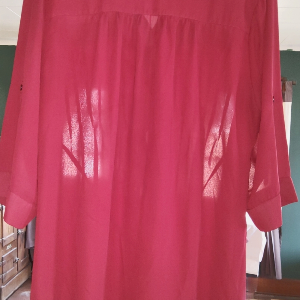 Red Torrid button down tunic, 2X - Picture 3 of 4